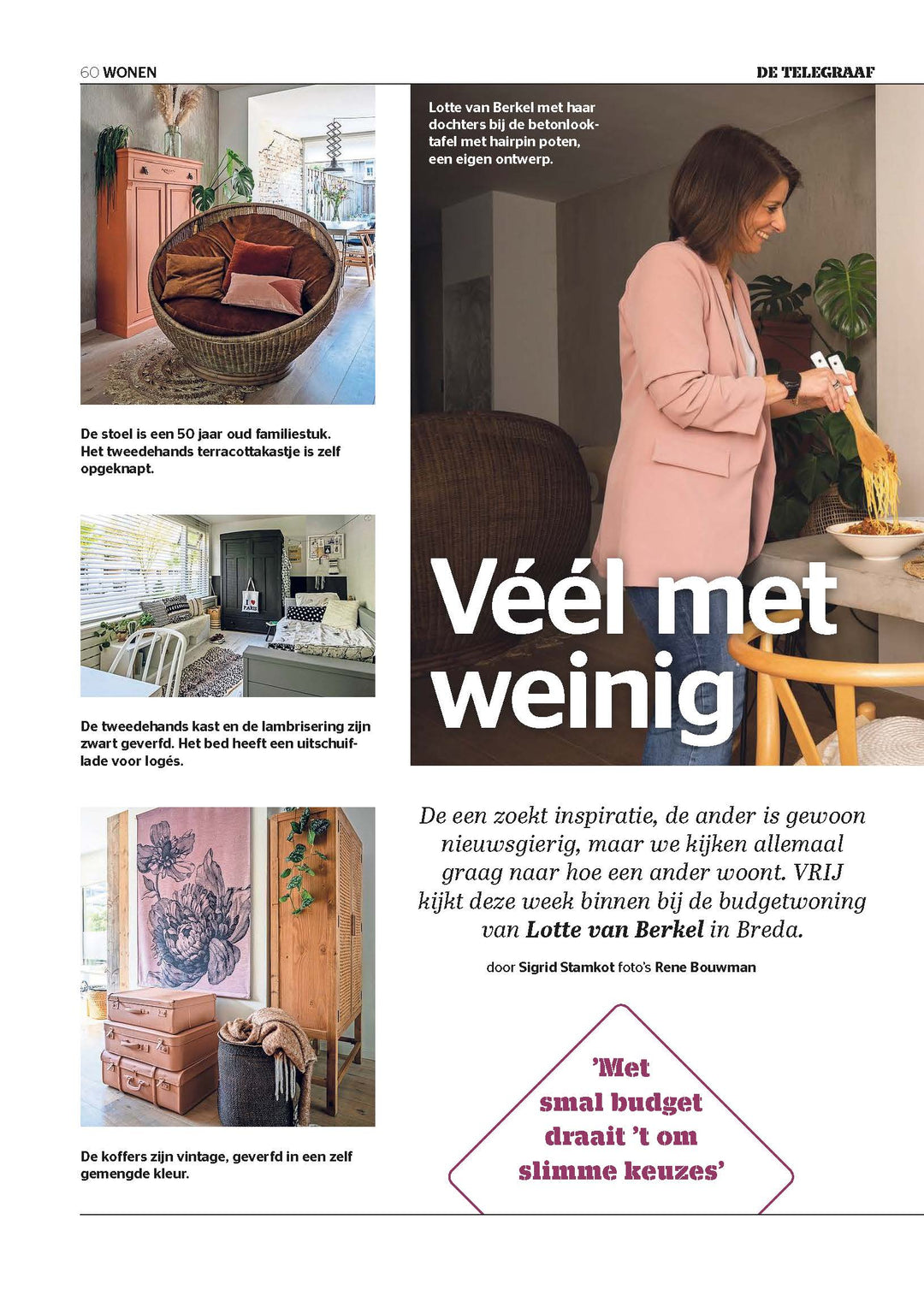 DE TELEGRAAF, 2. MAI 2020, BLICKT IN DAS HAUS VON LOTTE VAN BERKEL VON @LOTSOFSTYLE MIT VIELEN LABORFARBEN UND LABORFARBEN