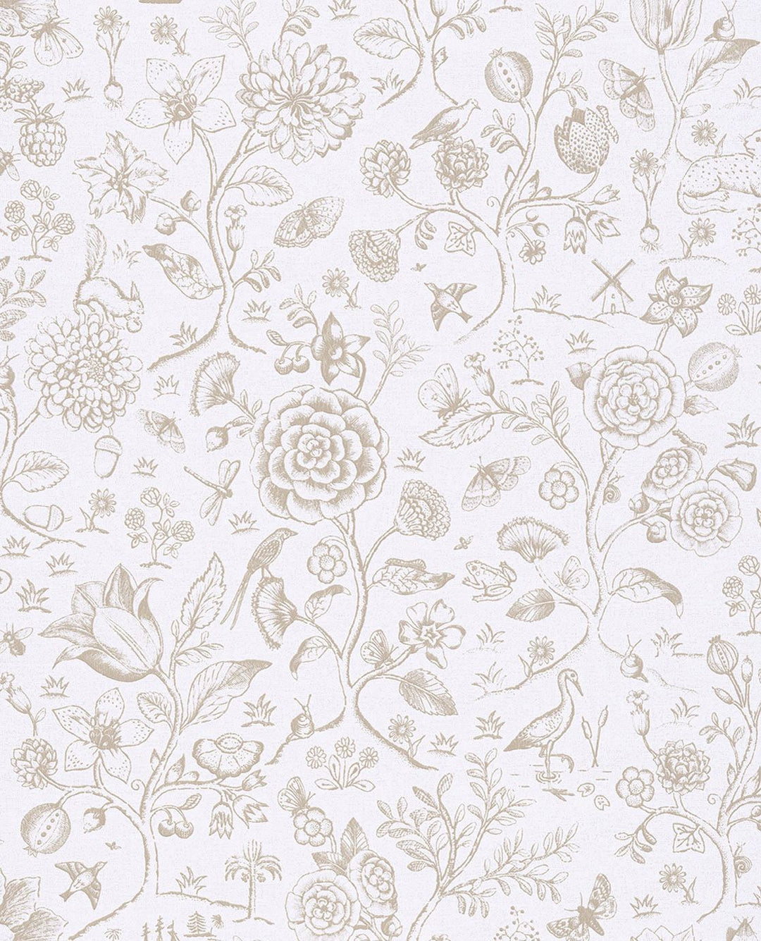 EIJFFINGER Pip Studio IV 375010 - Afbeelding 1 - Wit, Landelijk, Romantisch, Pip Studio, Dieren, Vogels, Bloemen
