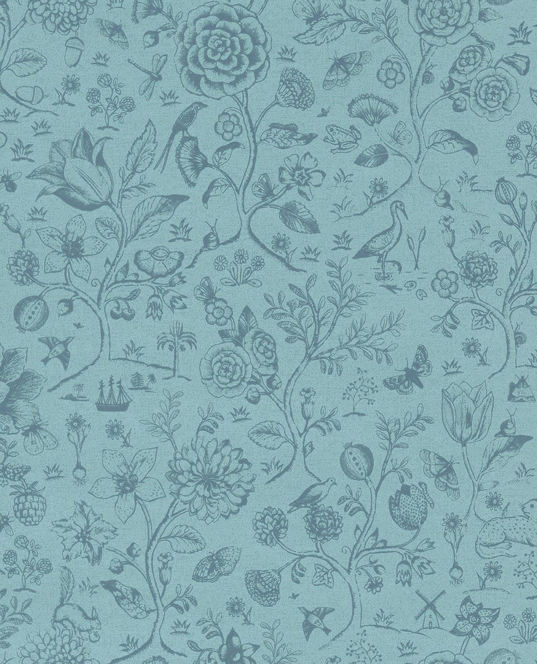 EIJFFINGER Pip Studio IV 375012 - Afbeelding 1 - Blauw, Landelijk, Romantisch, Pip Studio, Dieren, Vogels, Bloemen