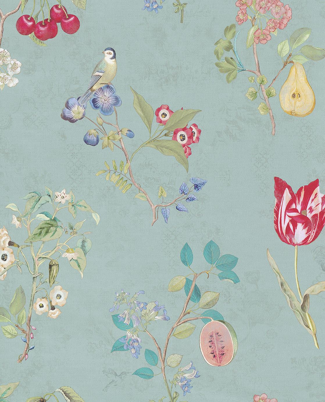 EIJFFINGER Pip Studio IV 375022 - Afbeelding 1 - Blauw, Landelijk, Romantisch, Pip Studio, Vogels, Bloemen