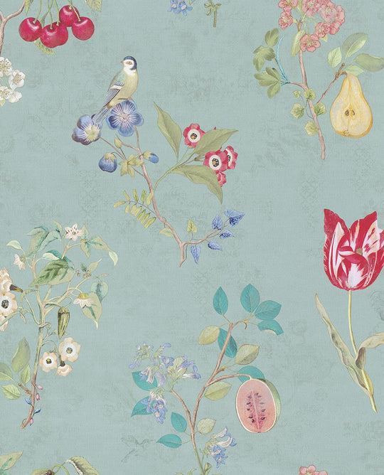 EIJFFINGER Pip Studio IV 375022 - Afbeelding 1 - Blauw, Landelijk, Romantisch, Pip Studio, Vogels, Bloemen