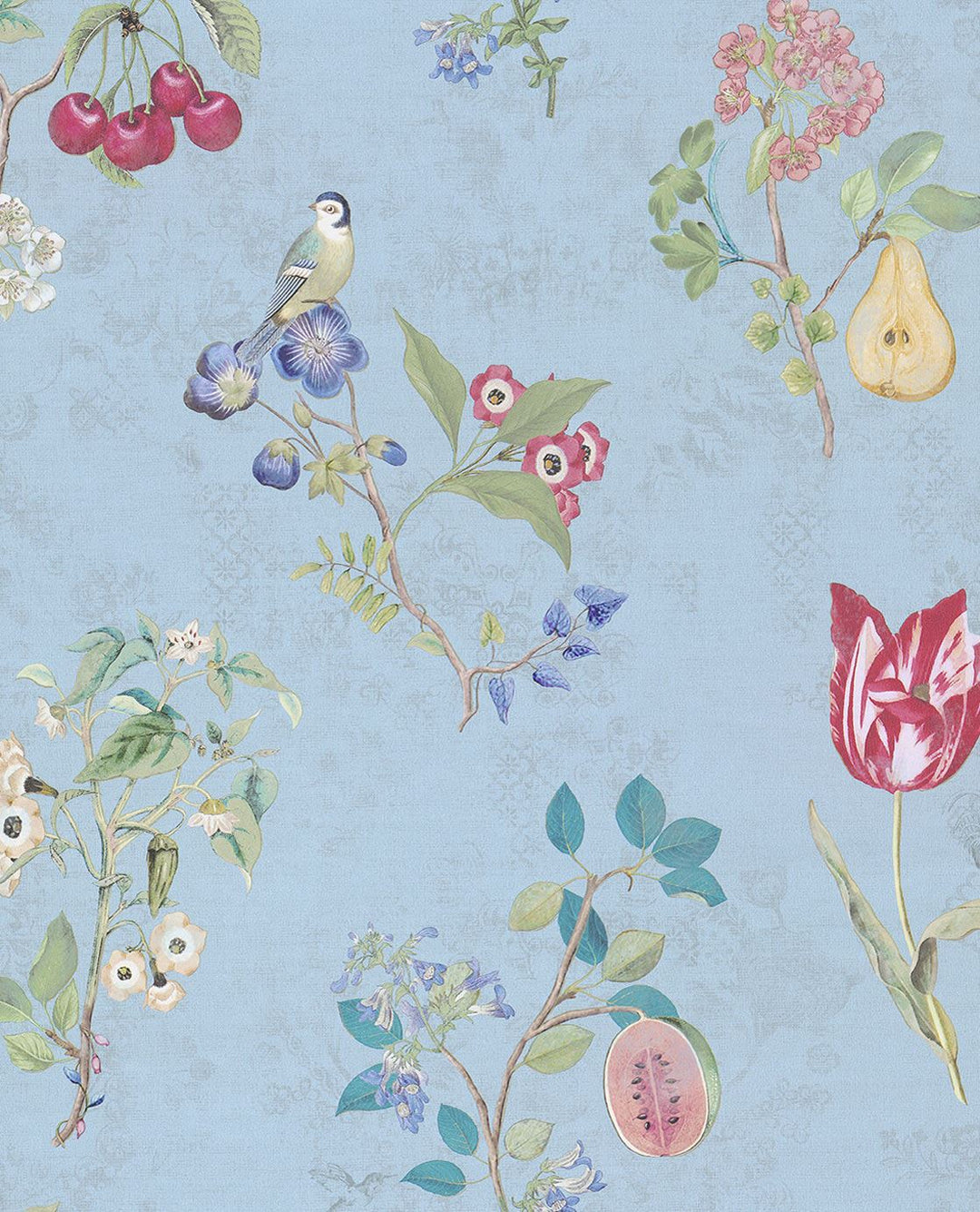 EIJFFINGER Pip Studio IV 375024 - Afbeelding 1 - Blauw, Landelijk, Romantisch, Pip Studio, Vogels, Bloemen