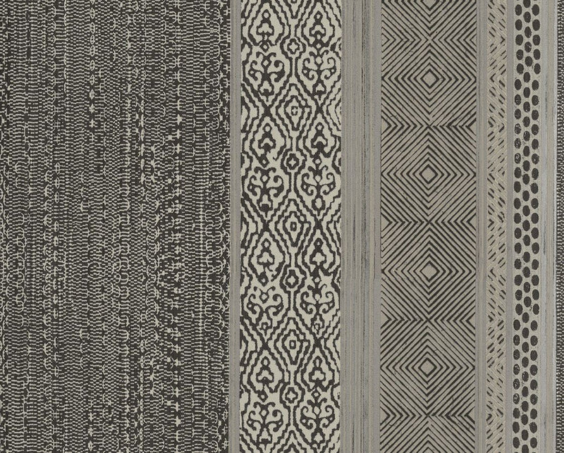 EIJFFINGER Siroc 376023 - Afbeelding 1 - Zwart / Grijs, Scandinavisch, Stoer, Industrieel, Strepen