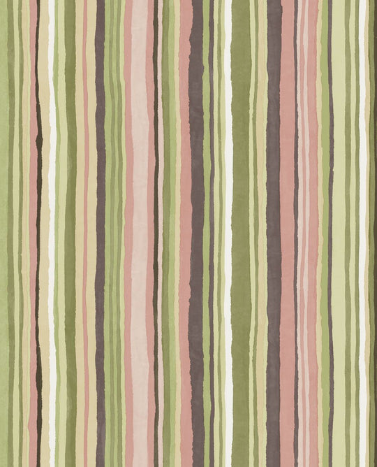 EIJFFINGER Stripes+ 377015 - Afbeelding 1 - Multi, Naturel, Scandinavisch, Retro, Vintage, Basic, Strepen
