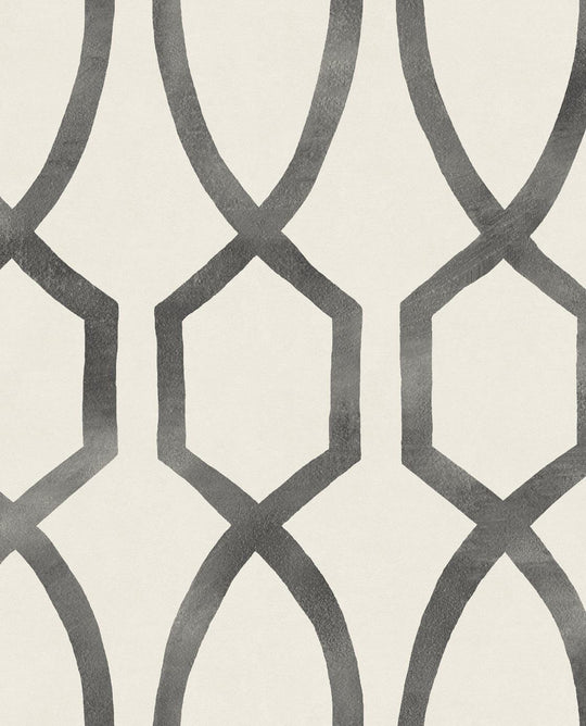EIJFFINGER Stripes+ 377041 - Afbeelding 1 - Zwart / Grijs, Retro, Vintage, Stoer, Industrieel, Strepen, Grafisch