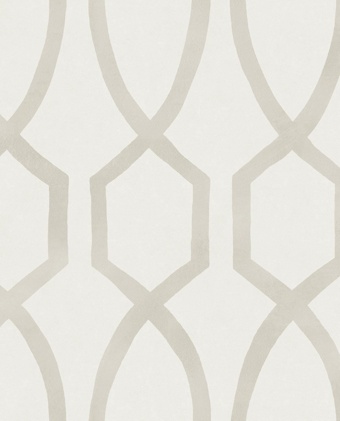 EIJFFINGER Stripes+ 377044 - Afbeelding 1 - Naturel, Wit, Zwart / Grijs, Retro, Vintage, Strepen, Grafisch