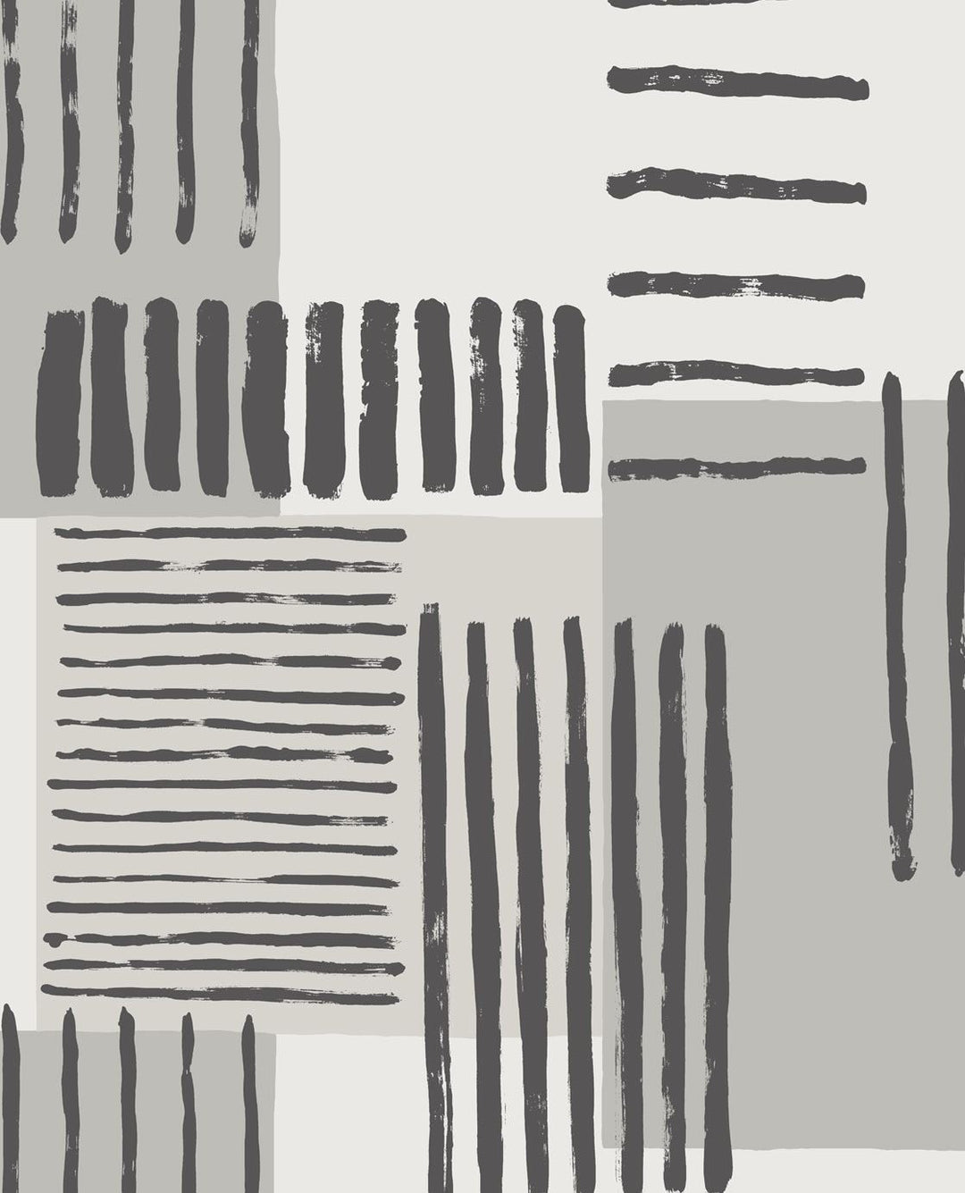 EIJFFINGER Stripes+ 377132 - Afbeelding 1 - Naturel, Zwart / Grijs, Retro, Vintage, Strepen