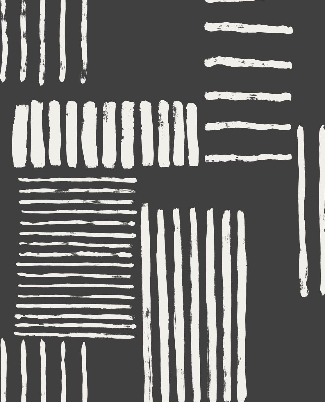 EIJFFINGER Stripes+ 377133 - Afbeelding 1 - Zwart / Grijs, Retro, Vintage, Strepen