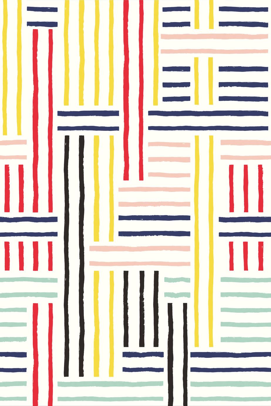 EIJFFINGER Stripes+ 377204 - Afbeelding 1 - Multi, Retro, Vintage, Stoer, Industrieel, Strepen, Geometrisch 