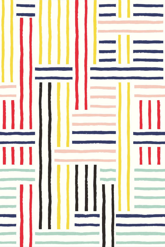 EIJFFINGER Stripes+ 377204 - Afbeelding 1 - Multi, Retro, Vintage, Stoer, Industrieel, Strepen, Geometrisch 