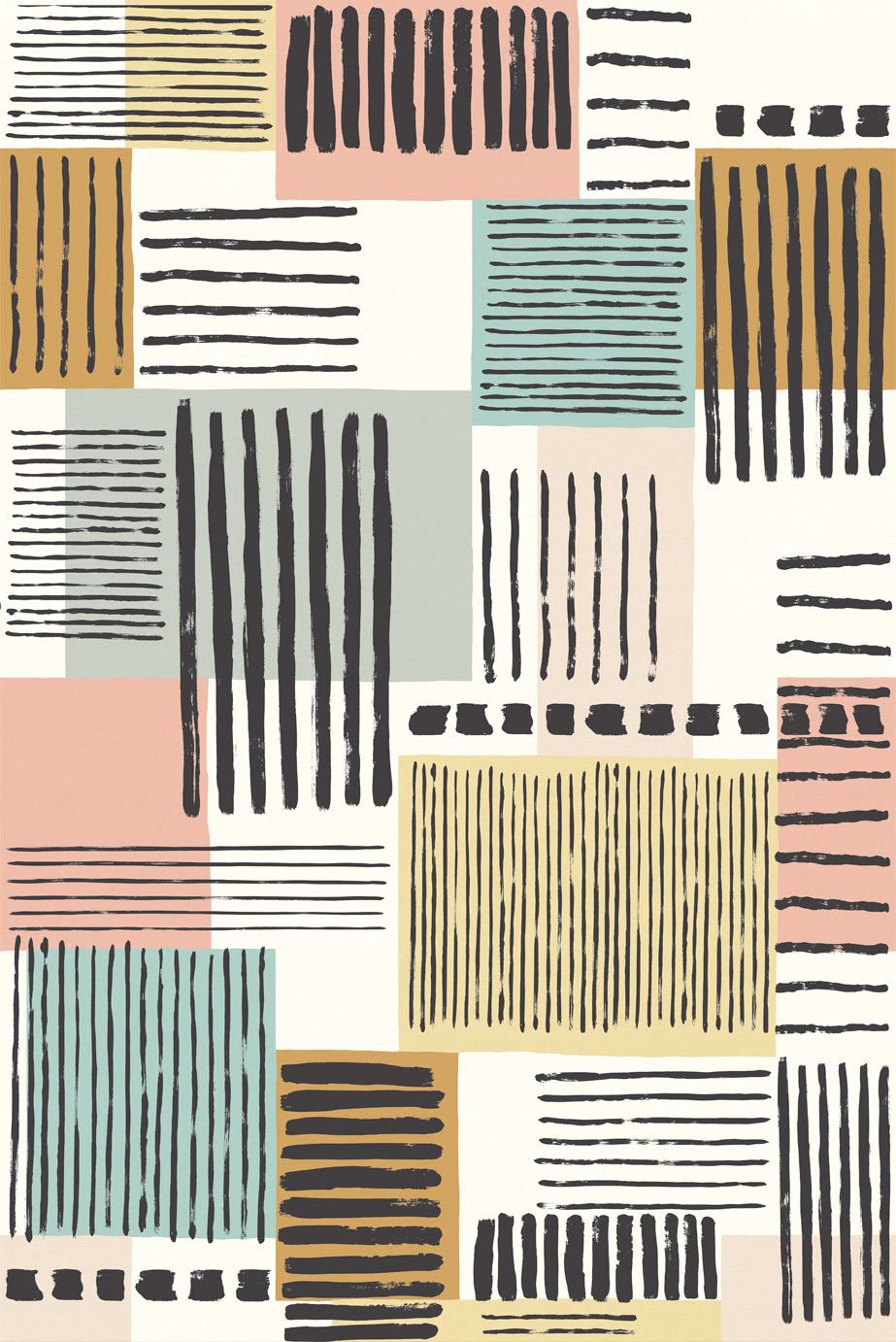 EIJFFINGER Stripes+ 377205 - Afbeelding 1 - Multi, Retro, Vintage, Stoer, Industrieel, Strepen