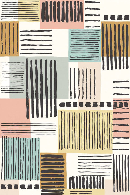 EIJFFINGER Stripes+ 377205 - Afbeelding 1 - Multi, Retro, Vintage, Stoer, Industrieel, Strepen