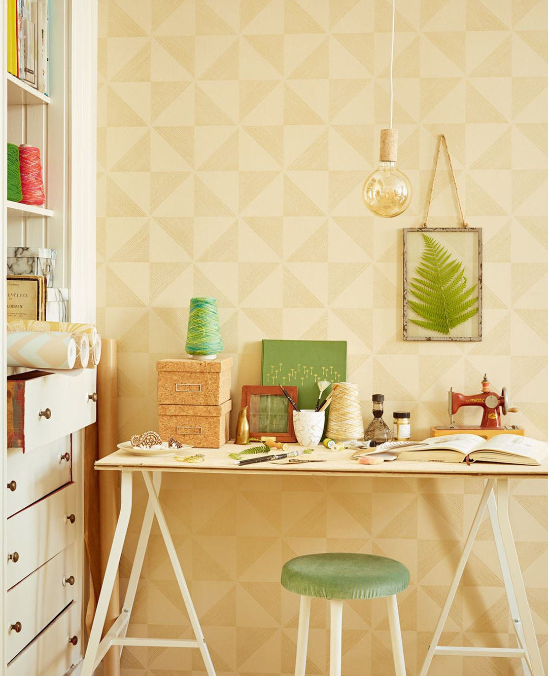 EIJFFINGER Geonature 366033 - Afbeelding 2 - Naturel, Scandinavisch, Retro, Vintage, Klassiek, Ruiten, Grafisch