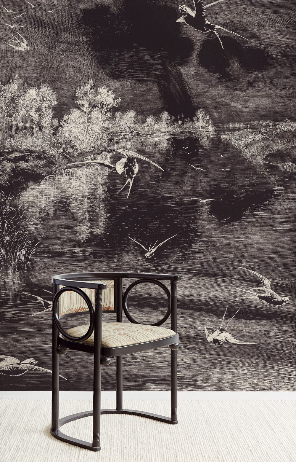 EIJFFINGER Geonature 366100 - Afbeelding 2 - Zwart / Grijs, Stoer, Industrieel, Grafisch, Vogels