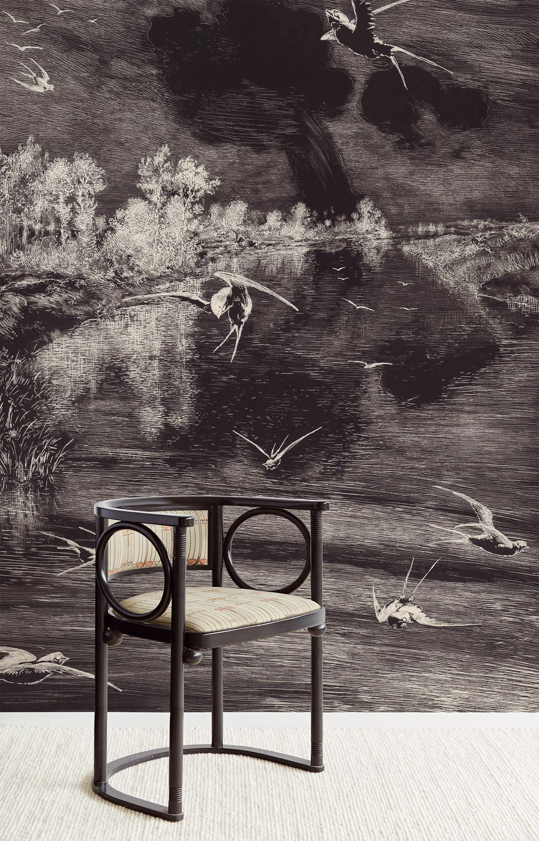 EIJFFINGER Geonature 366100 - Afbeelding 2 - Zwart / Grijs, Stoer, Industrieel, Grafisch, Vogels