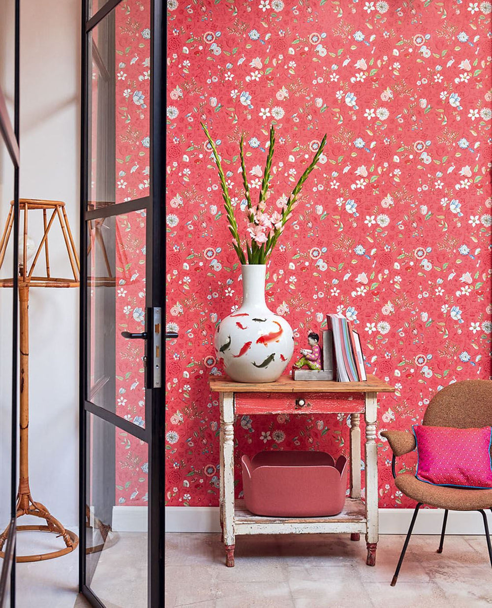 EIJFFINGER Pip Studio IV 375004 - Afbeelding 2 - Multi, Rood, Rood, Landelijk, Romantisch, Pip Studio, Dieren, Vogels, Bloemen