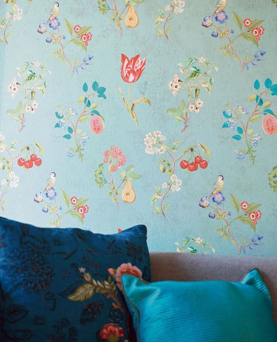 EIJFFINGER Pip Studio IV 375022 - Afbeelding 3 - Blauw, Landelijk, Romantisch, Pip Studio, Vogels, Bloemen