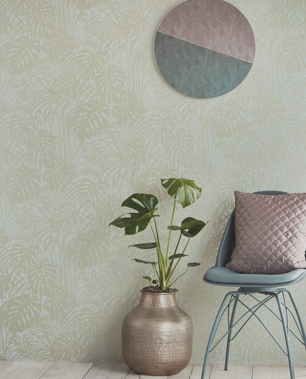 EIJFFINGER Reflect 378011 - Afbeelding 2 - Zwart / Grijs, Goud, Landelijk, Romantisch, Klassiek, Natuurlijk, Bladeren