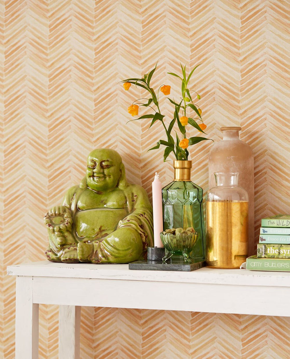 EIJFFINGER Stripes+ 377091 - Afbeelding 2 - Naturel, Geel, Scandinavisch, Retro, Vintage, Basic, Strepen