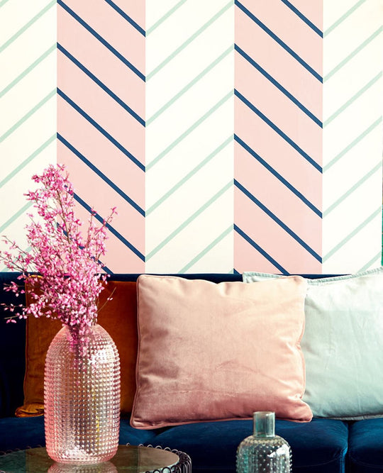 EIJFFINGER Stripes+ 377141 - Afbeelding 2 - Rood, Retro, Vintage, Basic, Strepen