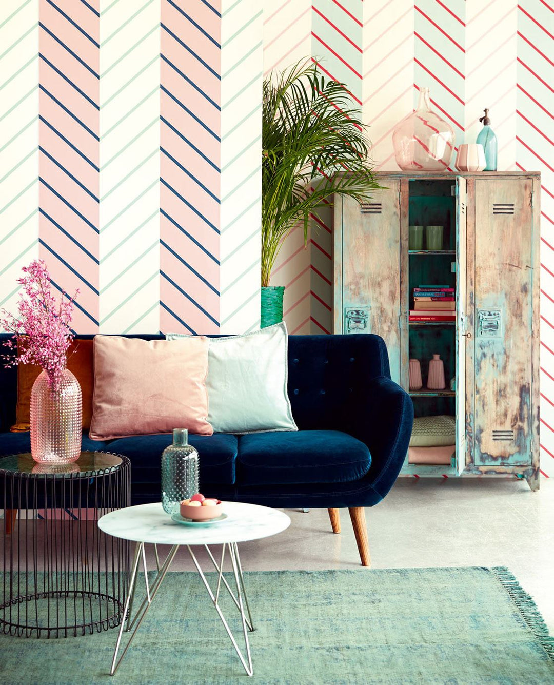 EIJFFINGER Stripes+ 377141 - Afbeelding 3 - Rood, Retro, Vintage, Basic, Strepen