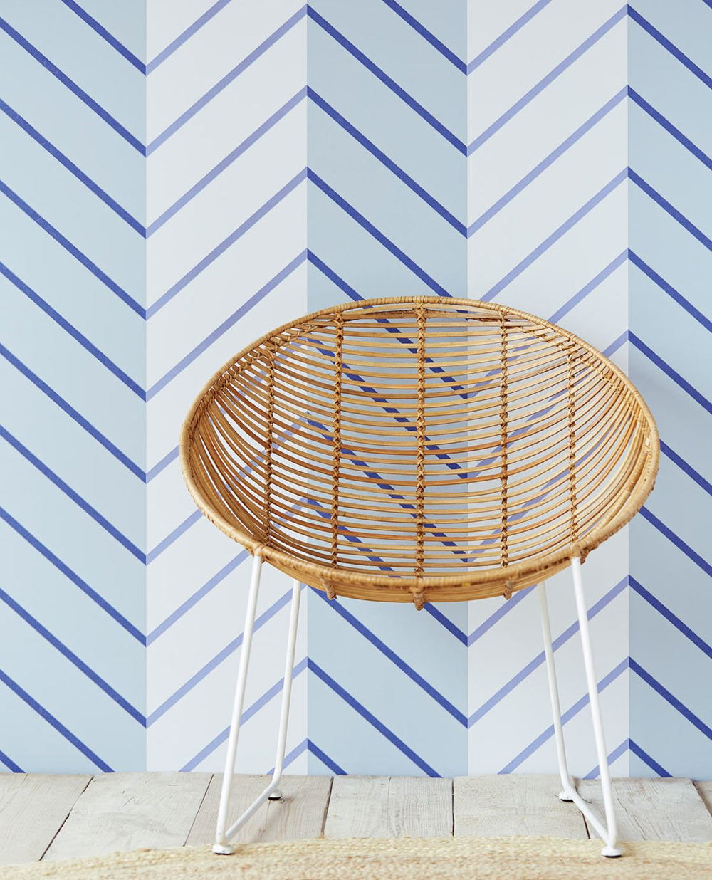 EIJFFINGER Stripes+ 377142 - Afbeelding 2 - Blauw, Retro, Vintage, Basic, Strepen