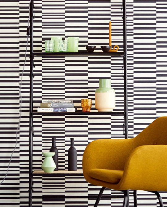 EIJFFINGER Stripes+ 377162 - Afbeelding 2 - Zwart / Grijs, Basic, Stoer, Industrieel, Strepen, Geometrisch
