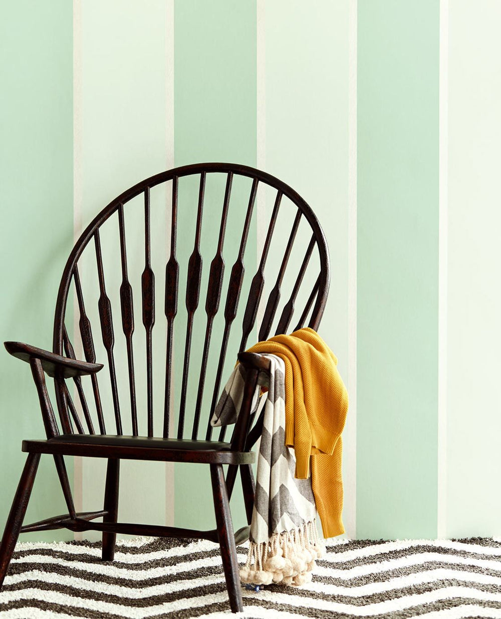 EIJFFINGER Stripes+ 377168 - Afbeelding 2 - Naturel, Groen, Romantisch, Basic, Strepen