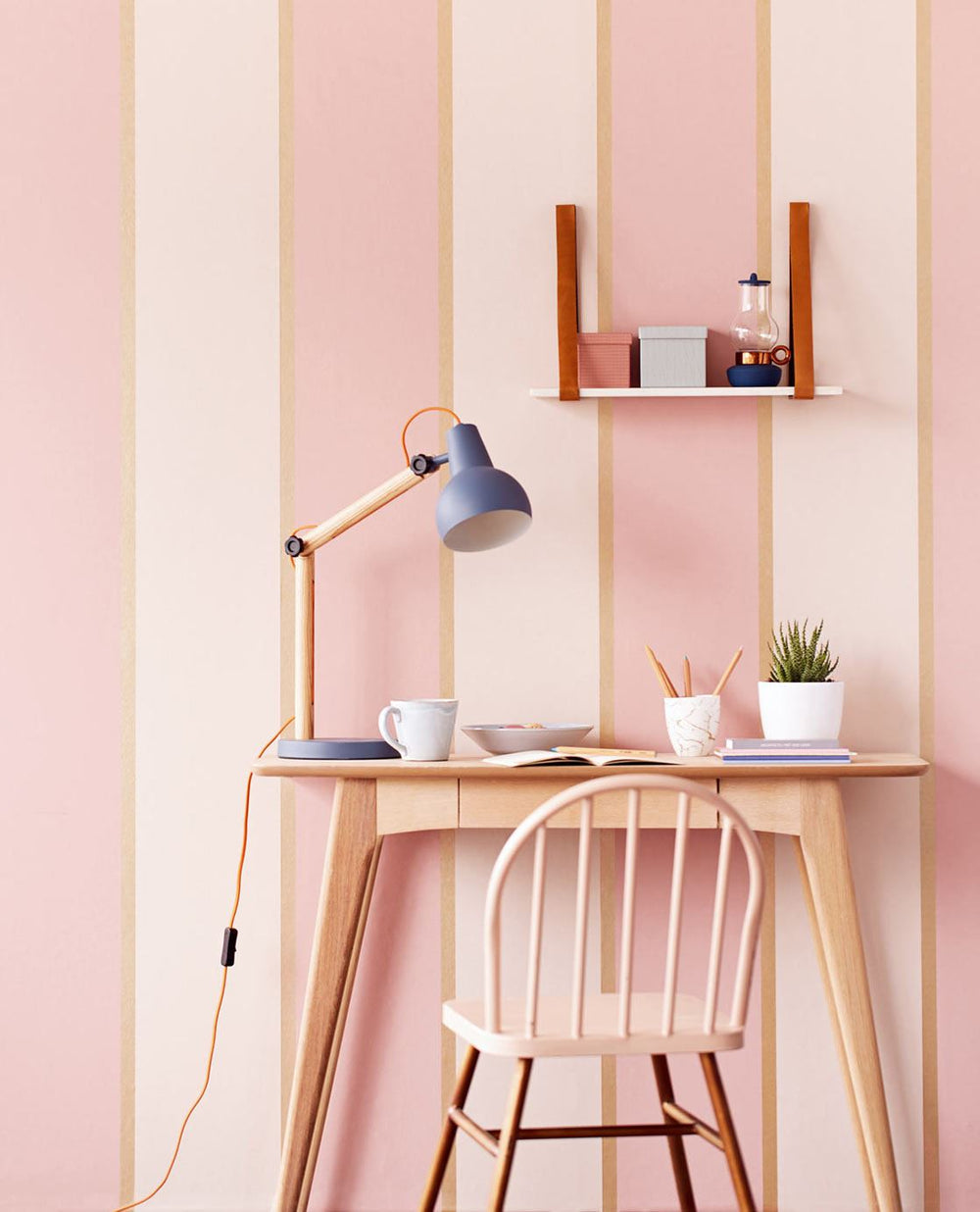 EIJFFINGER Stripes+ 377169 - Afbeelding 2 - Naturel, Rood, Romantisch, Basic, Strepen