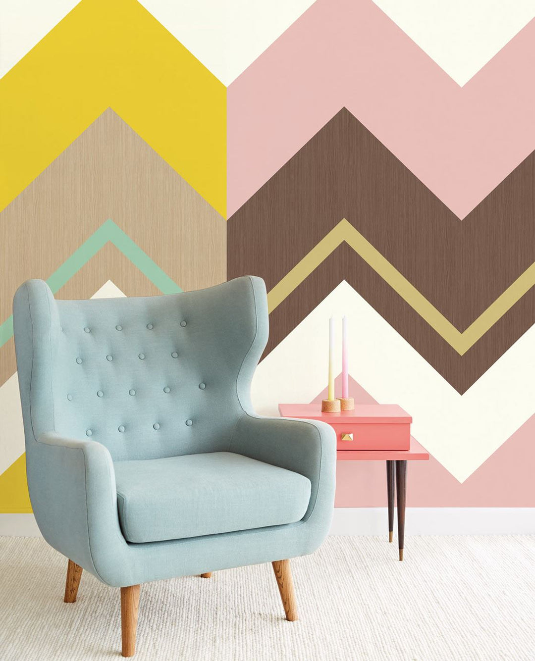 EIJFFINGER Stripes+ 377203 - Afbeelding 2 - Naturel, Geel, Retro, Vintage, Stoer, Industrieel, Strepen, Geometrisch 
