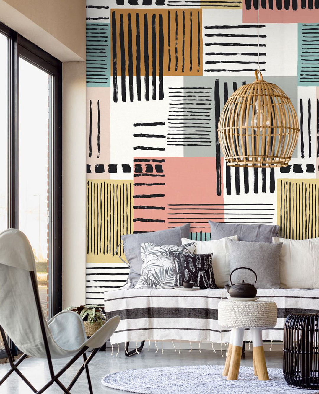 EIJFFINGER Stripes+ 377205 - Afbeelding 2 - Multi, Retro, Vintage, Stoer, Industrieel, Strepen
