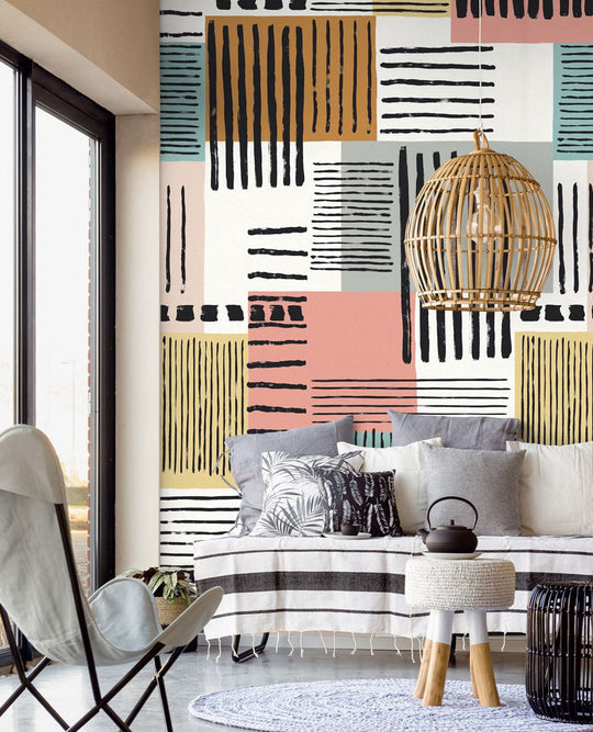 EIJFFINGER Stripes+ 377205 - Afbeelding 2 - Multi, Retro, Vintage, Stoer, Industrieel, Strepen