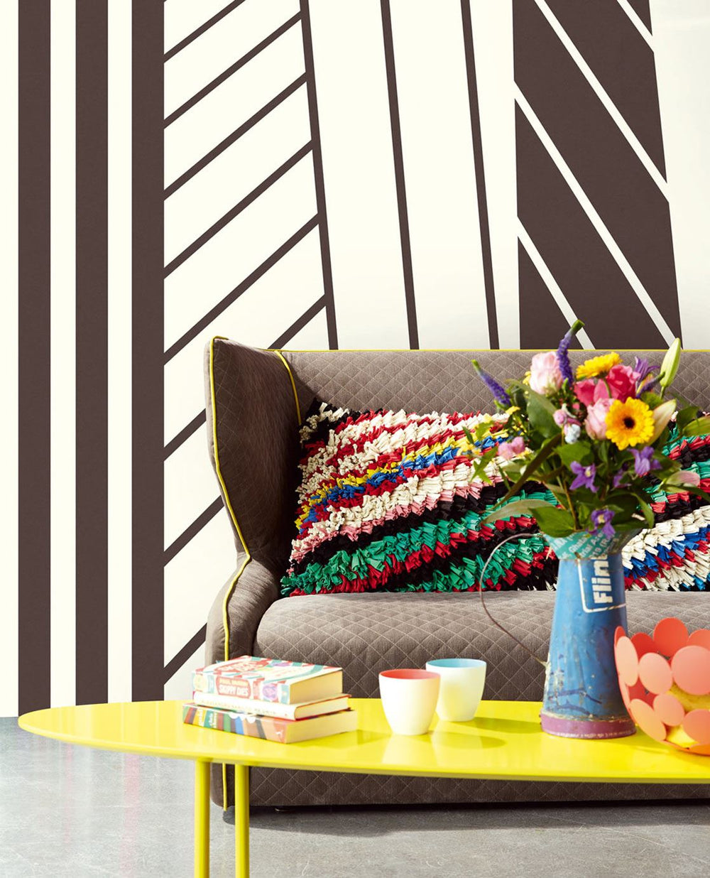 EIJFFINGER Stripes+ 377206 - Afbeelding 2 - Zwart / Grijs, Stoer, Industrieel, Strepen, Geometrisch 