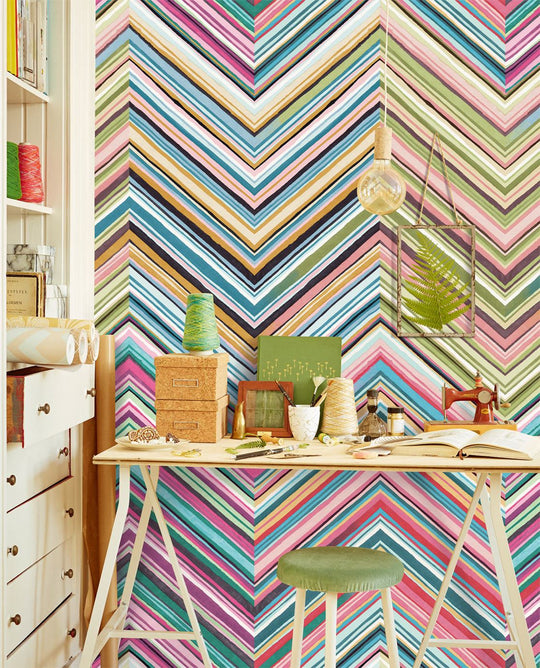 EIJFFINGER Stripes+ 377212 - Afbeelding 3 - Multi, Scandinavisch, Retro, Vintage, Stoer, Industrieel, Strepen, Geometrisch 