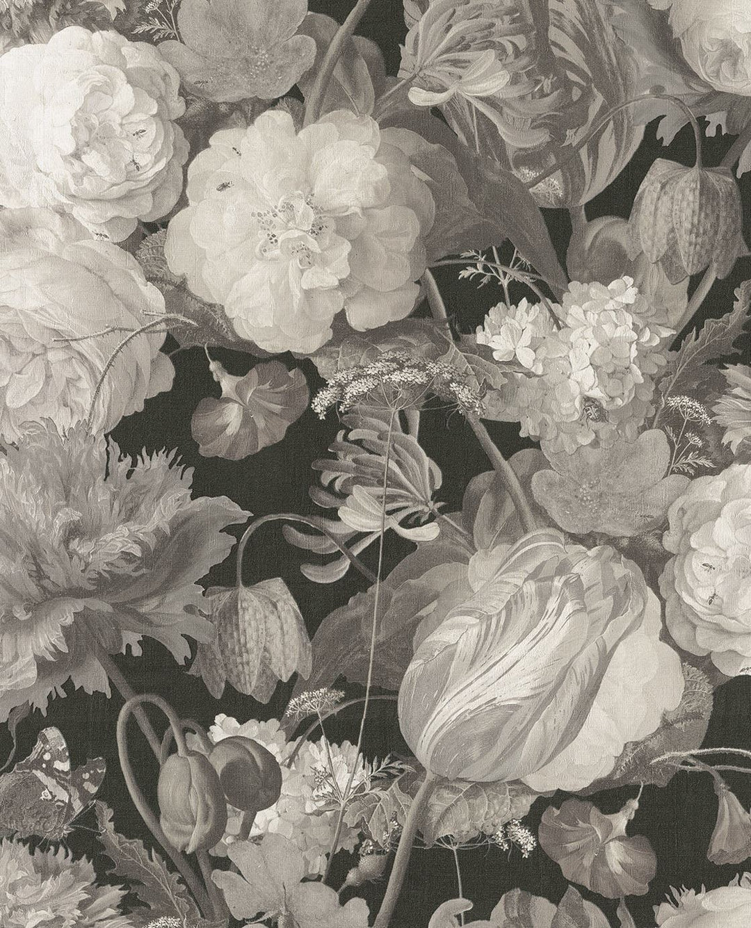 EIJFFINGER Masterpiece 358001 - Afbeelding 1 - Zwart / Grijs, Romantisch, Klassiek, Bloemen