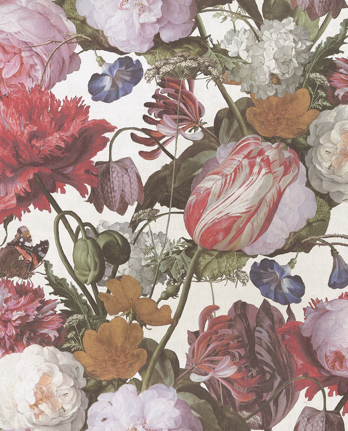 EIJFFINGER Masterpiece 358005 - Afbeelding 1 - Wit, Multi, Romantisch, Klassiek, Bloemen