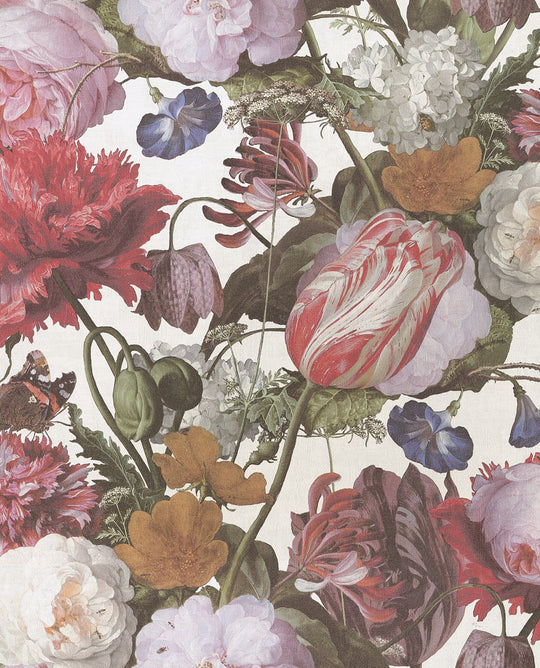 EIJFFINGER Masterpiece 358005 - Afbeelding 1 - Wit, Multi, Romantisch, Klassiek, Bloemen