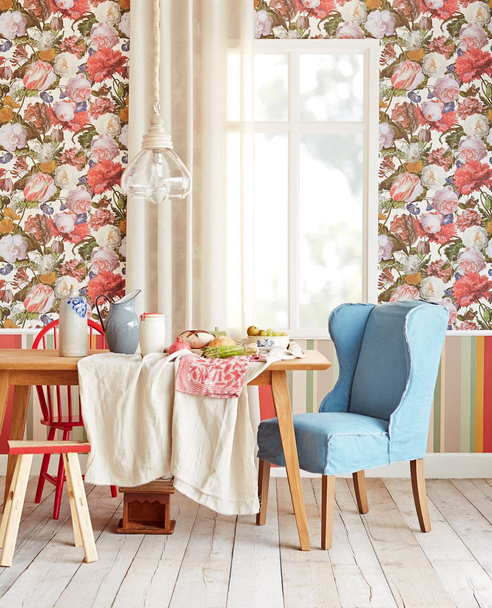 EIJFFINGER Masterpiece 358005 - Afbeelding 2 - Wit, Multi, Romantisch, Klassiek, Bloemen