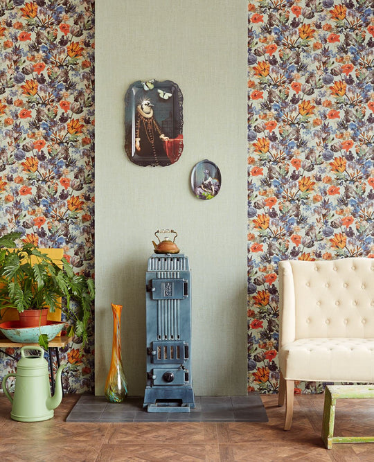 EIJFFINGER Masterpiece 358013 - Afbeelding 3 - Multi, Blauw, Romantisch, Klassiek, Bloemen