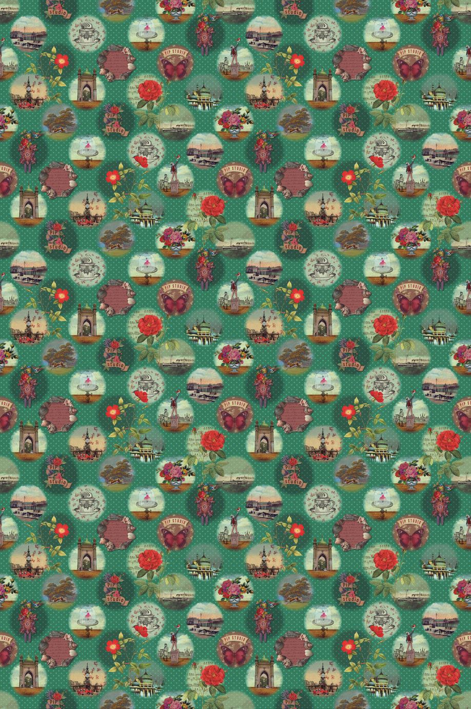 EIJFFINGER Pip Studio III 341095 - Afbeelding 1 - Groen, Retro, Vintage, Kinderkamer, Pip Studio