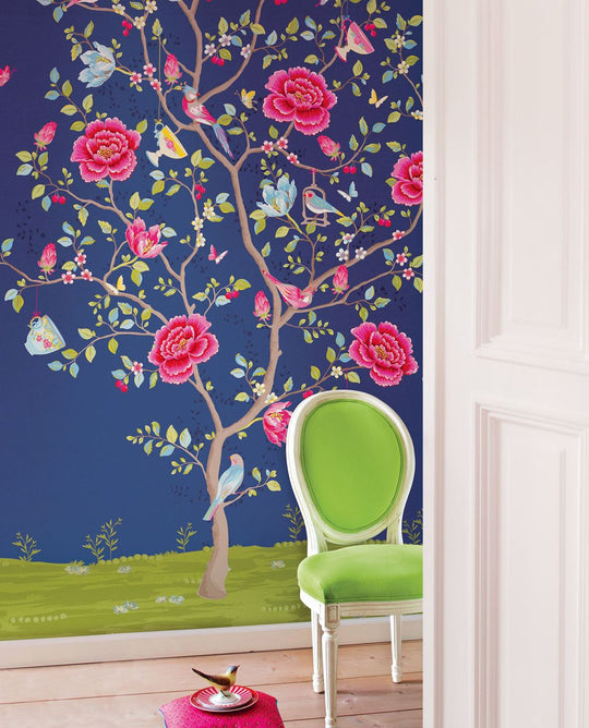 EIJFFINGER Pip Studio III 341093 - Afbeelding 2 - Multi, Blauw, Kinderkamer, Pip Studio, Vogels, Bloemen