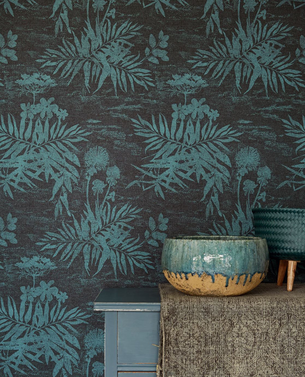 EIJFFINGER Lino 379034 - Afbeelding 2 - Blauw, Landelijk, Stoer, Industrieel, Bladeren