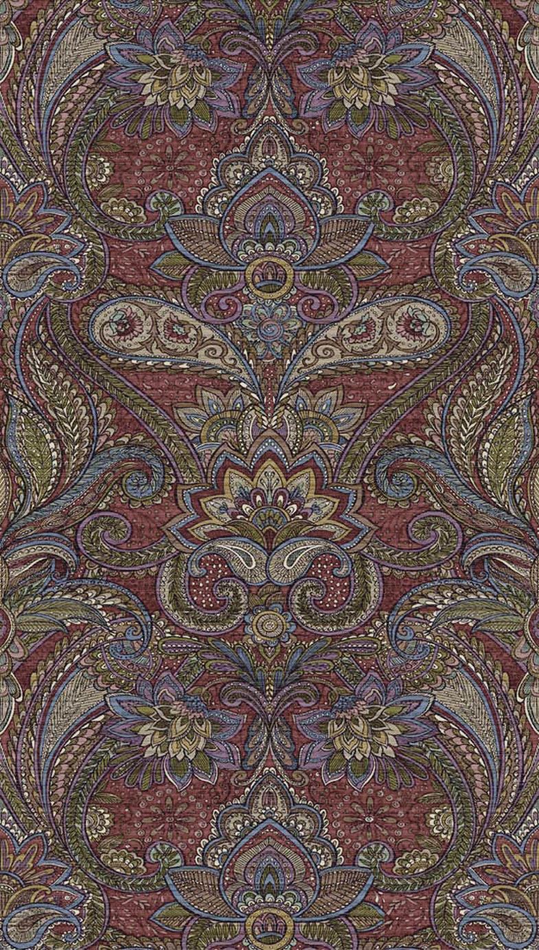 EIJFFINGER Sundari 375205 - Afbeelding 1 - Multi, Rood, Paars, Etnisch, Klassiek, Chic, Glamour, Ornamenten, Bloemen