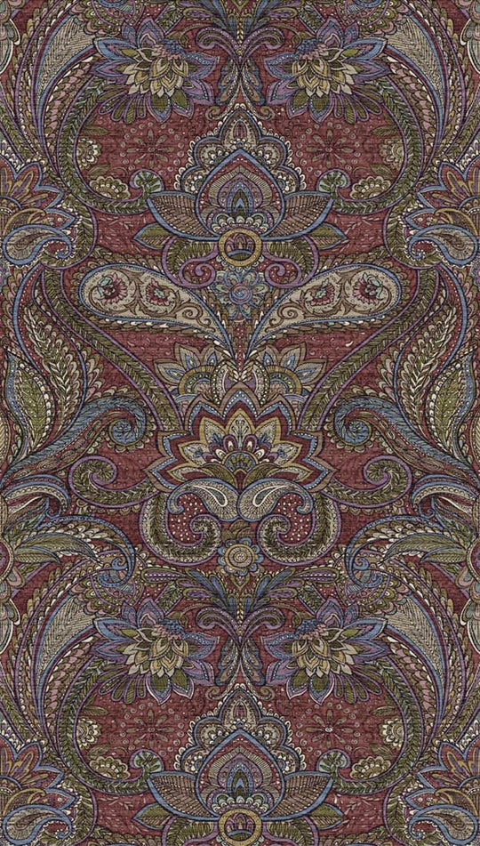 EIJFFINGER Sundari 375205 - Afbeelding 1 - Multi, Rood, Paars, Etnisch, Klassiek, Chic, Glamour, Ornamenten, Bloemen