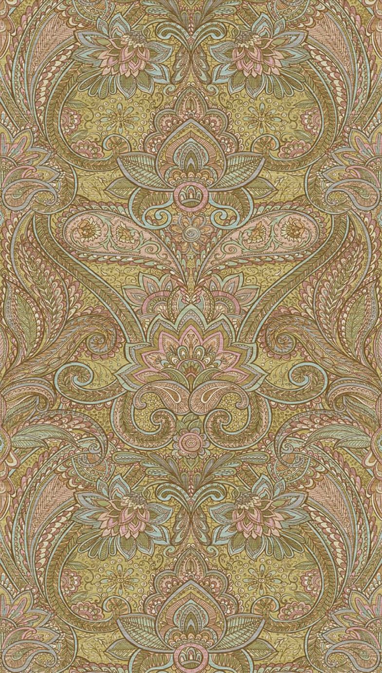 EIJFFINGER Sundari 375207 - Afbeelding 1 - Multi, Naturel, Groen, Etnisch, Klassiek, Chic, Glamour, Ornamenten, Bloemen