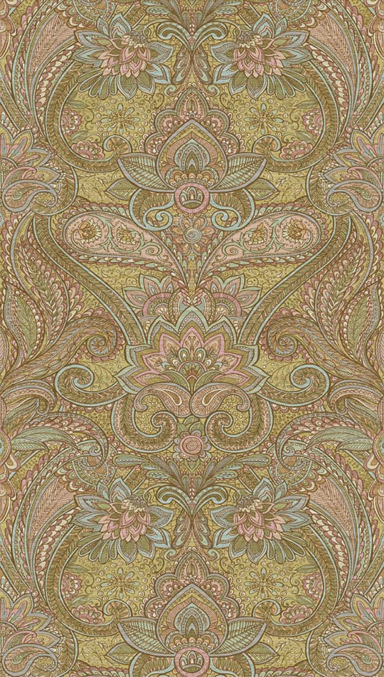 EIJFFINGER Sundari 375207 - Afbeelding 1 - Multi, Naturel, Groen, Etnisch, Klassiek, Chic, Glamour, Ornamenten, Bloemen