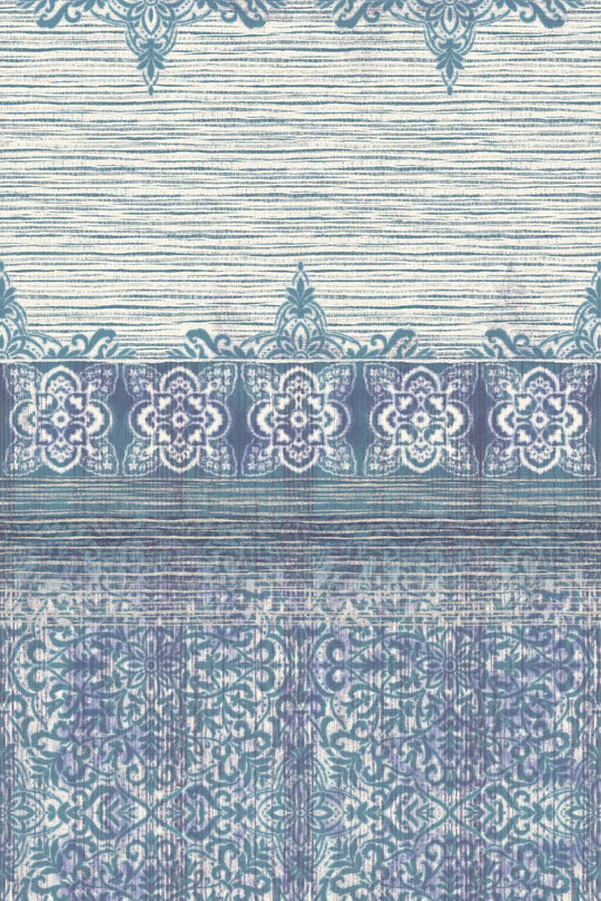 EIJFFINGER Sundari 375216 - Afbeelding 1 - Blauw, Etnisch, Ornamenten, Fantasie
