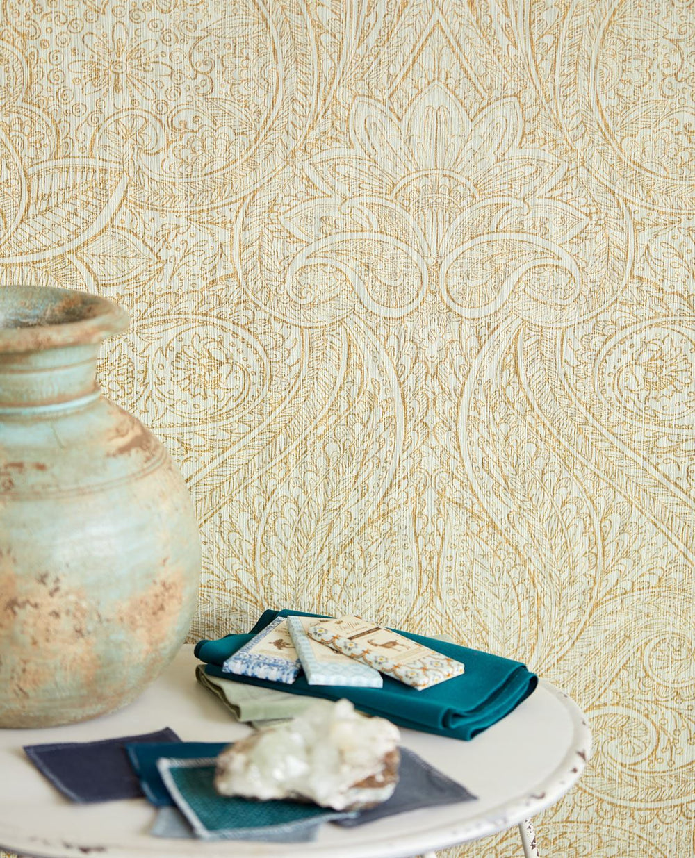 EIJFFINGER Sundari 375122 - Afbeelding 2 - Naturel, Blauw, Groen, Landelijk, Romantisch, Klassiek, Ornamenten