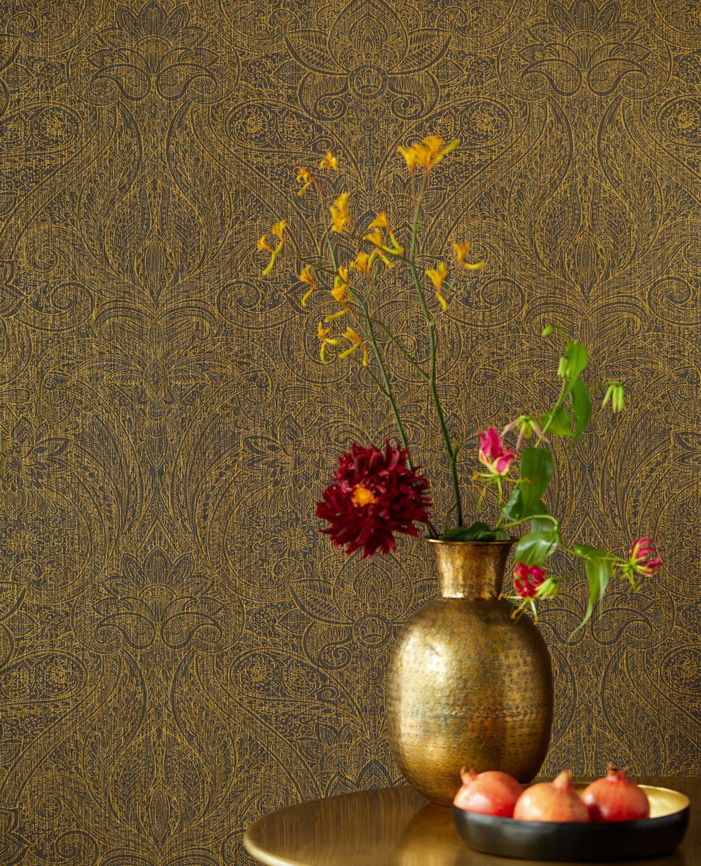 EIJFFINGER Sundari 375126 - Afbeelding 2 - Zwart / Grijs, Etnisch, Klassiek, Chic, Glamour, Ornamenten