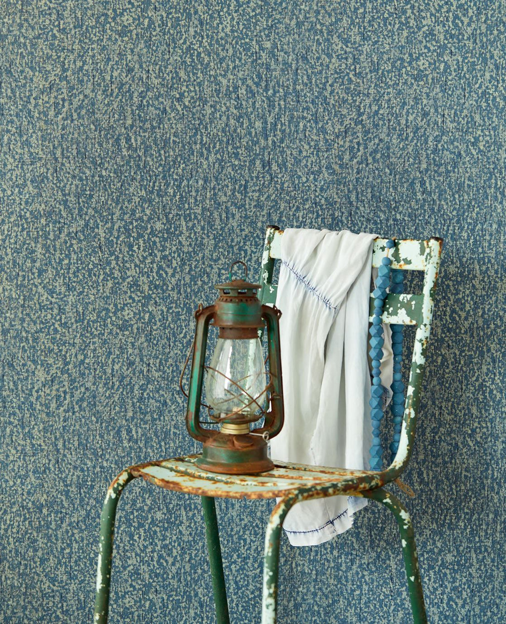 EIJFFINGER Sundari 375154 - Afbeelding 2 - Blauw, Etnisch, Basic, Stoer, Industrieel, Effen, Uni, Structuren
